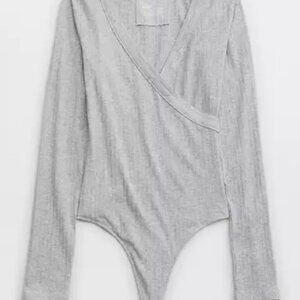 Aerie Long Sleeve Cross Front Bodysuit